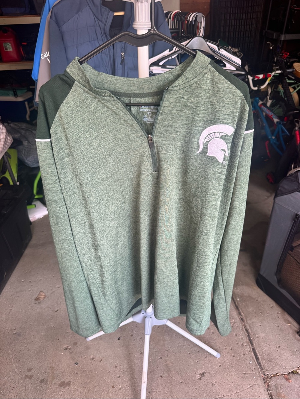Champion Men's Michigan State Heather Green Quarter-Zip Pullover